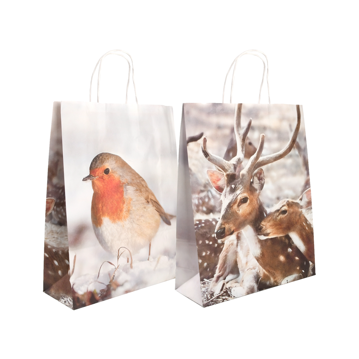 Winterse papieren tas L