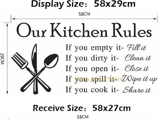 Accessoires | Grote muursticker keuken